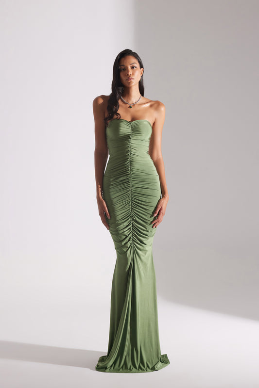 ADELINE HAKI STRAPLESS FISHERMAN DRESS