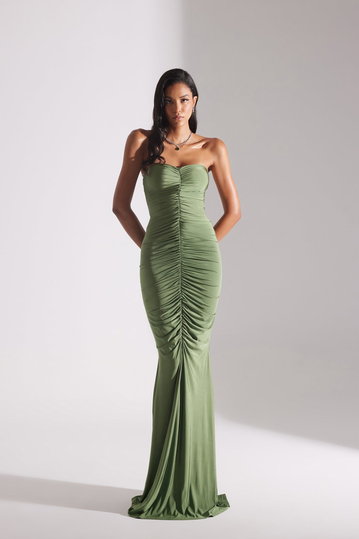 ADELINE HAKI STRAPLESS FISHERMAN DRESS