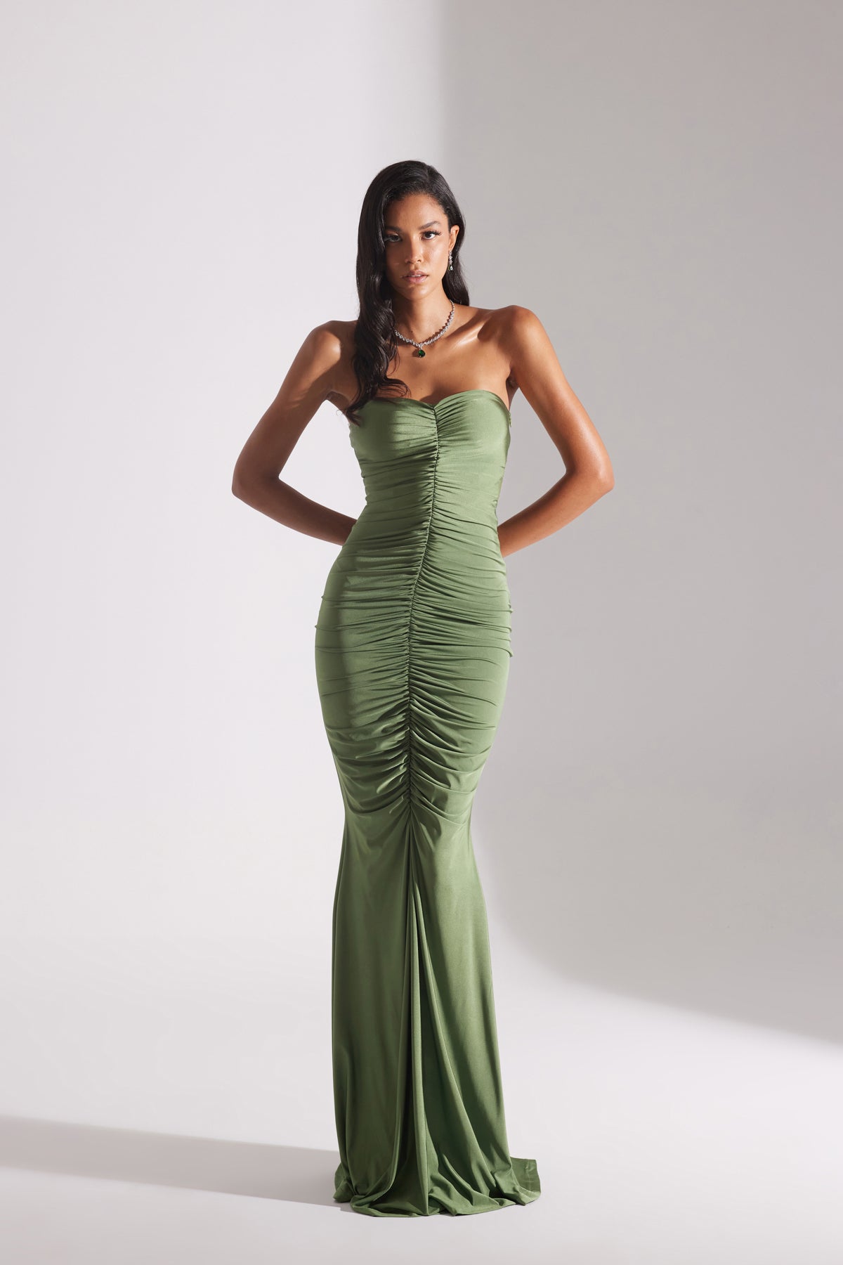 ADELINE HAKI STRAPLESS FISHERMAN DRESS