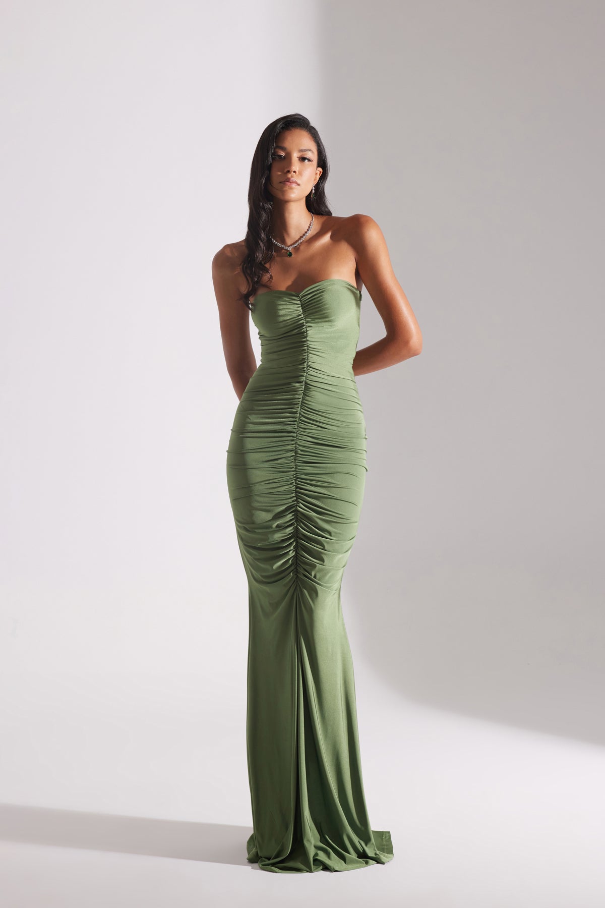 ADELINE HAKI STRAPLESS FISHERMAN DRESS