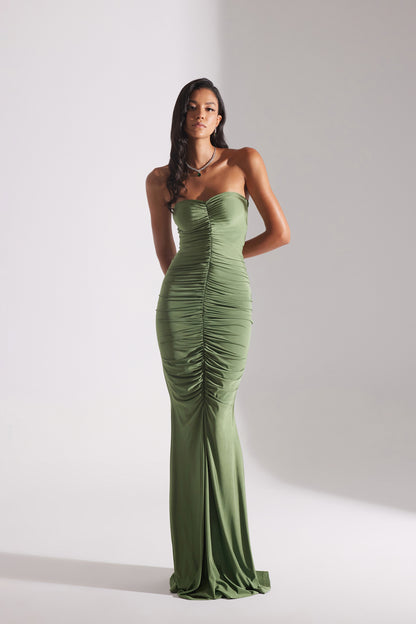 ADELINE HAKI STRAPLESS FISHERMAN DRESS