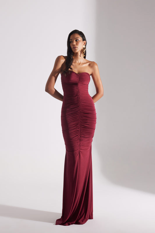 ADELINE BORDO STRAPLESS FISHERMAN DRESS
