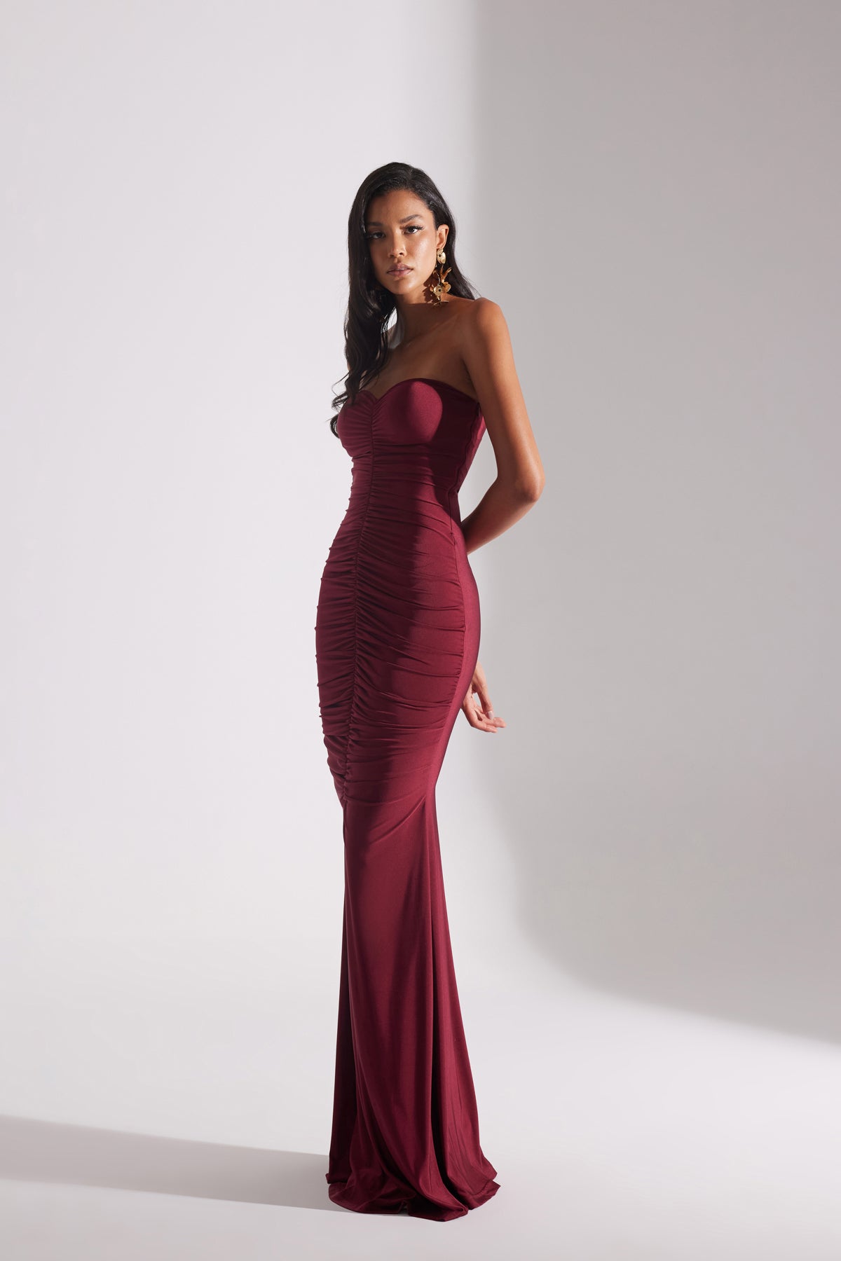 ADELINE BORDO STRAPLESS FISHERMAN DRESS
