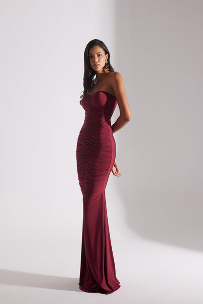 ADELINE BORDO STRAPLESS FISHERMAN DRESS