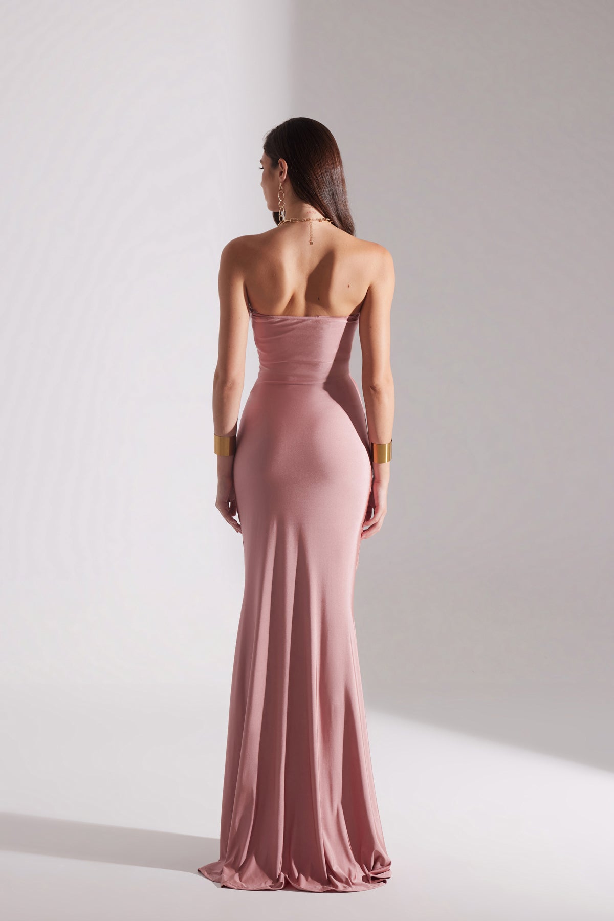 ADELINE ROSE DRIED STRAPLESS FISH DRESS