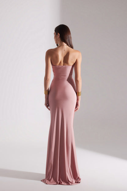 ADELINE ROSE DRIED STRAPLESS FISH DRESS