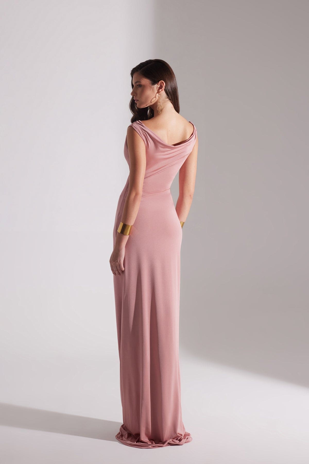 VESNA ROSE DRY LOW SHOULDER LONG DRESS