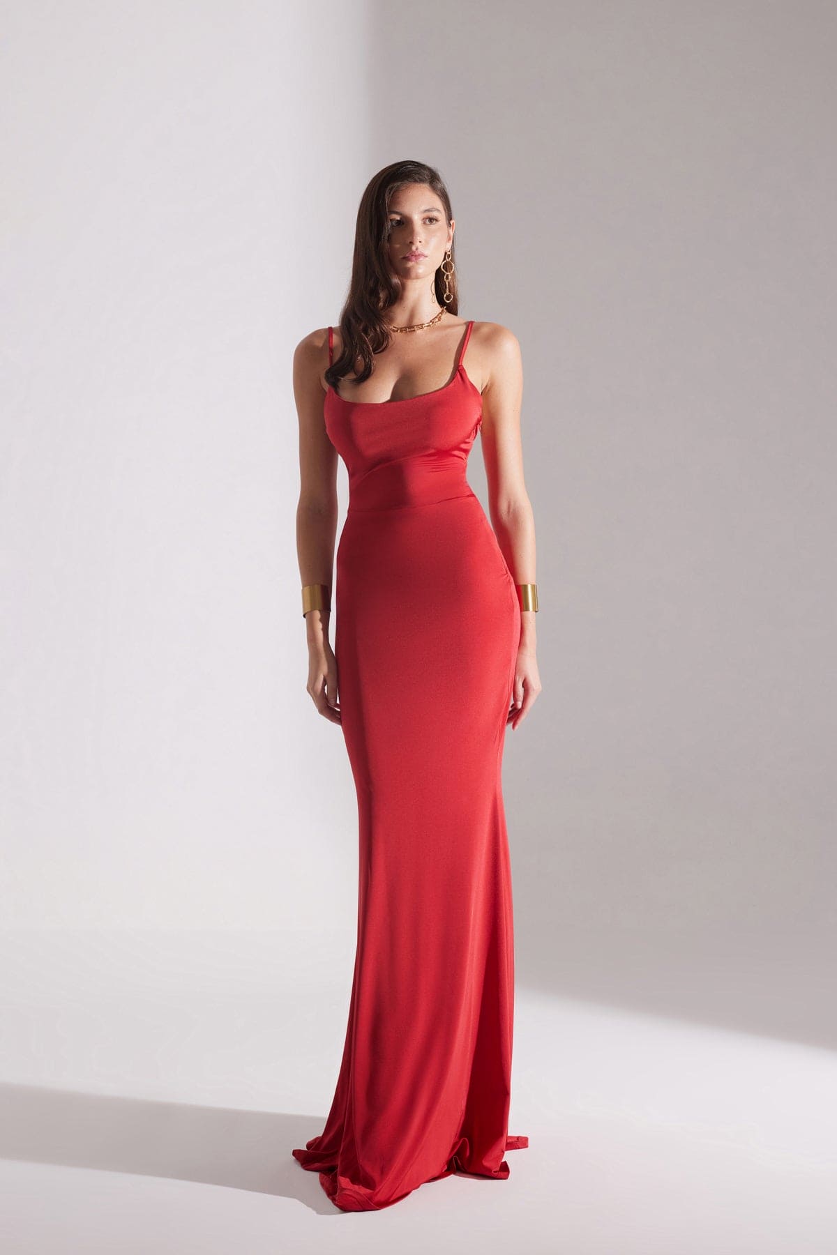 REBECCA RED STRAP FISH DRESS