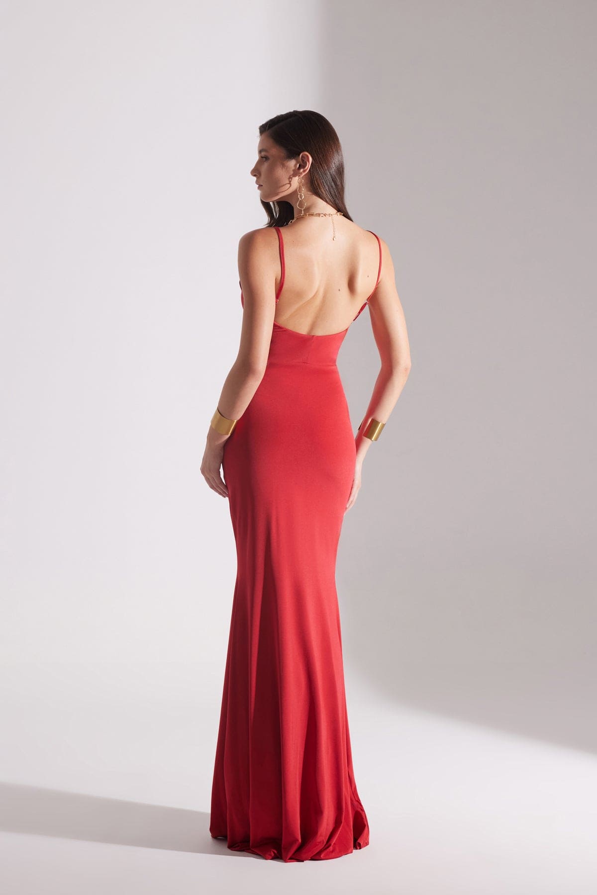 REBECCA RED STRAP FISH DRESS