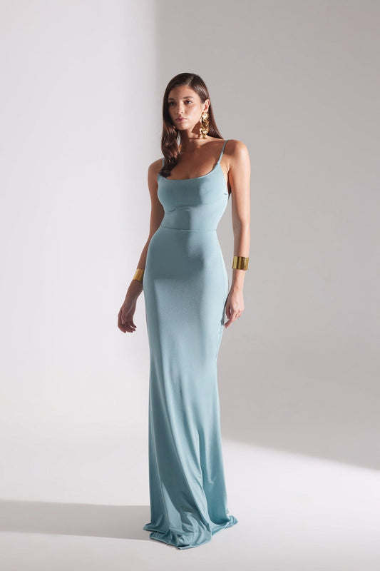 REBECCA SU GREEN SUSPENDED FISH DRESS