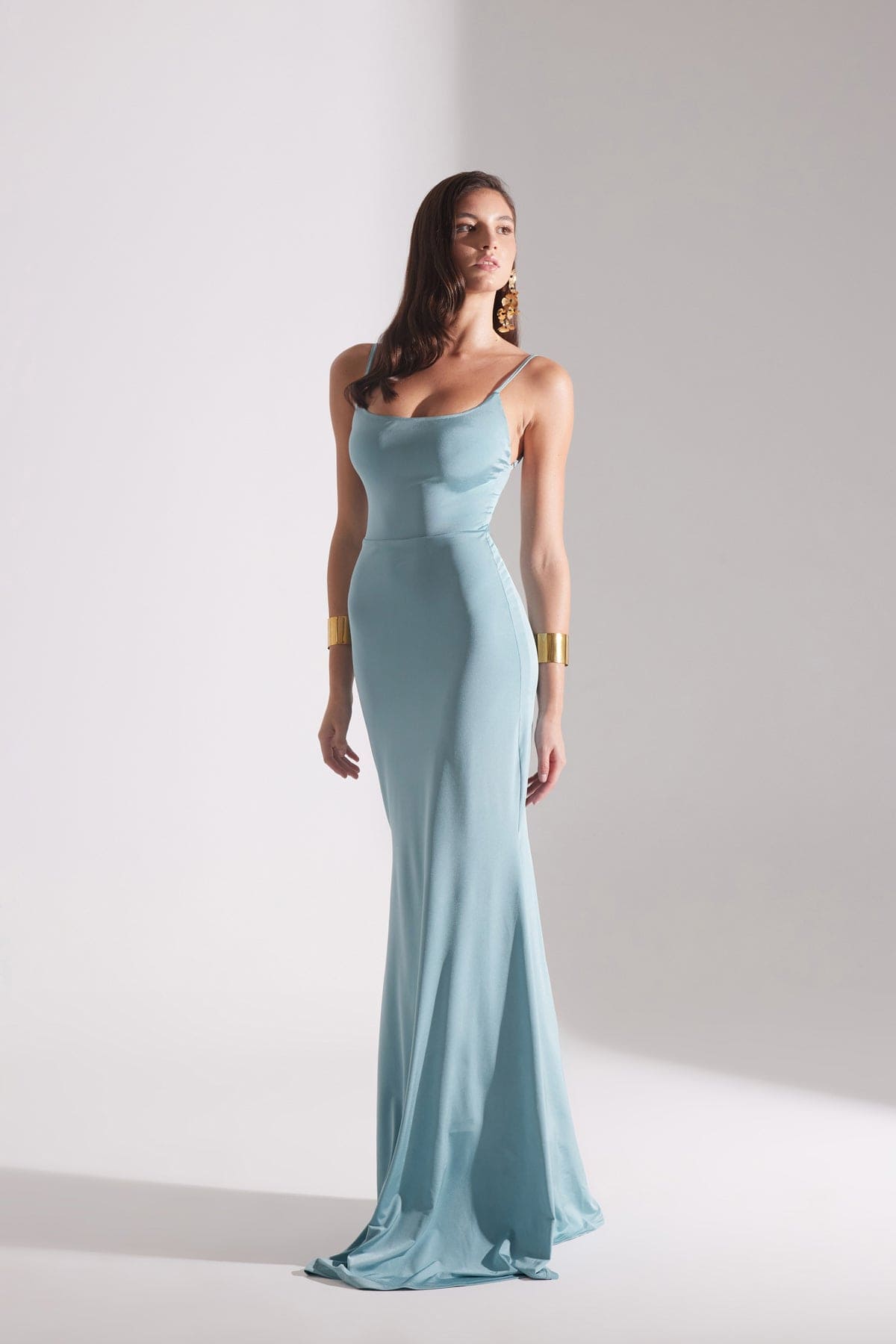 REBECCA SU GREEN SUSPENDED FISH DRESS