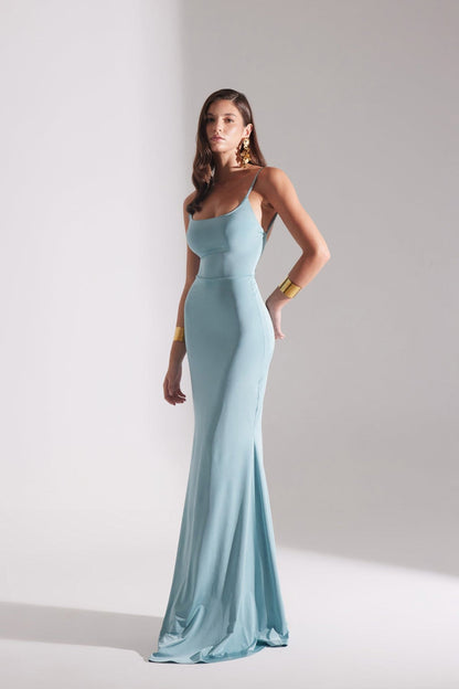 REBECCA SU GREEN SUSPENDED FISH DRESS