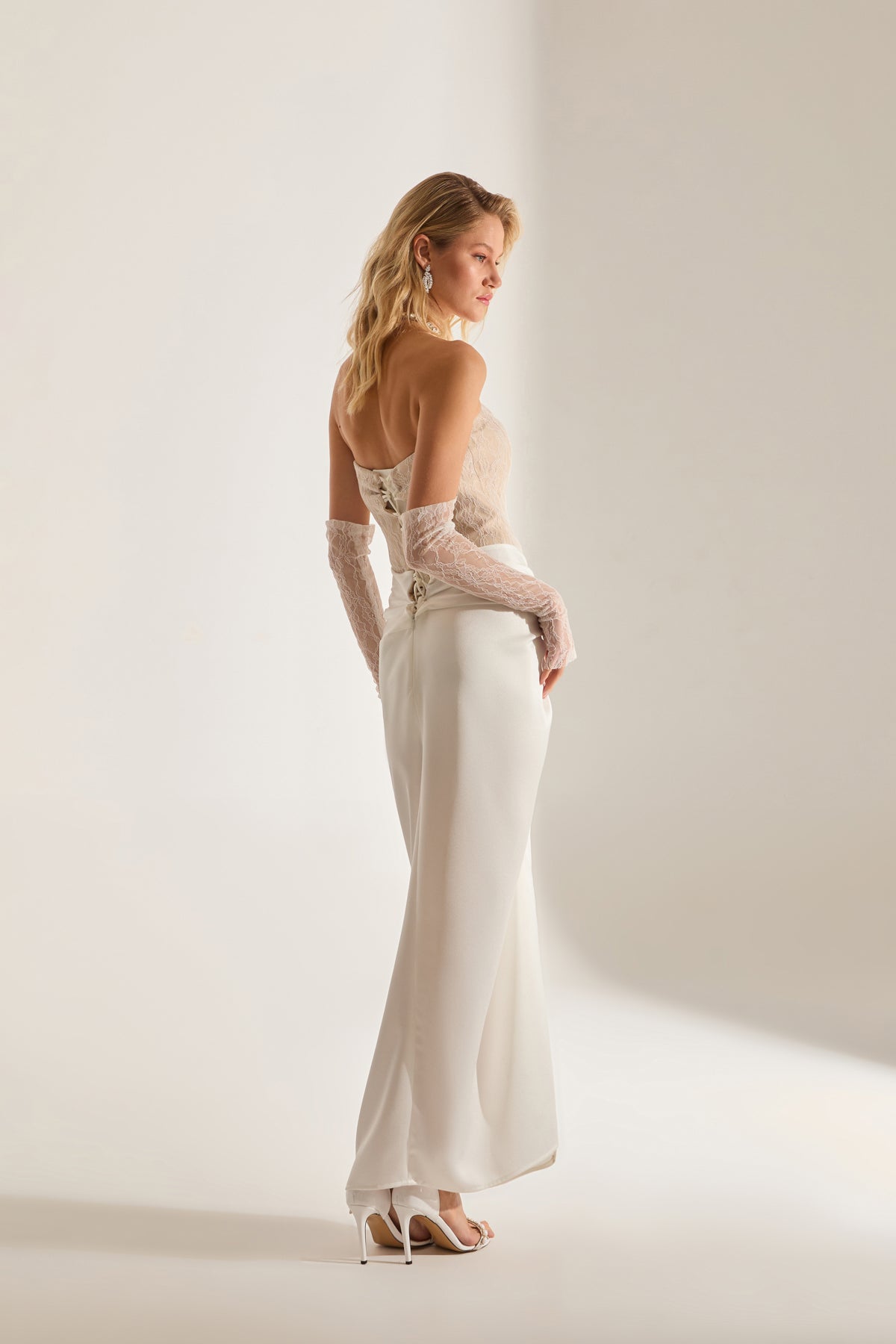 Robe de Nuit Blanche Sans Manches Melissa Dantel Saten