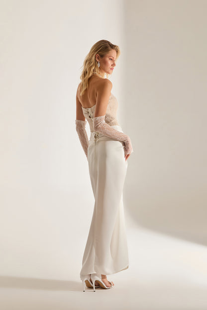 Robe de Nuit Blanche Sans Manches Melissa Dantel Saten