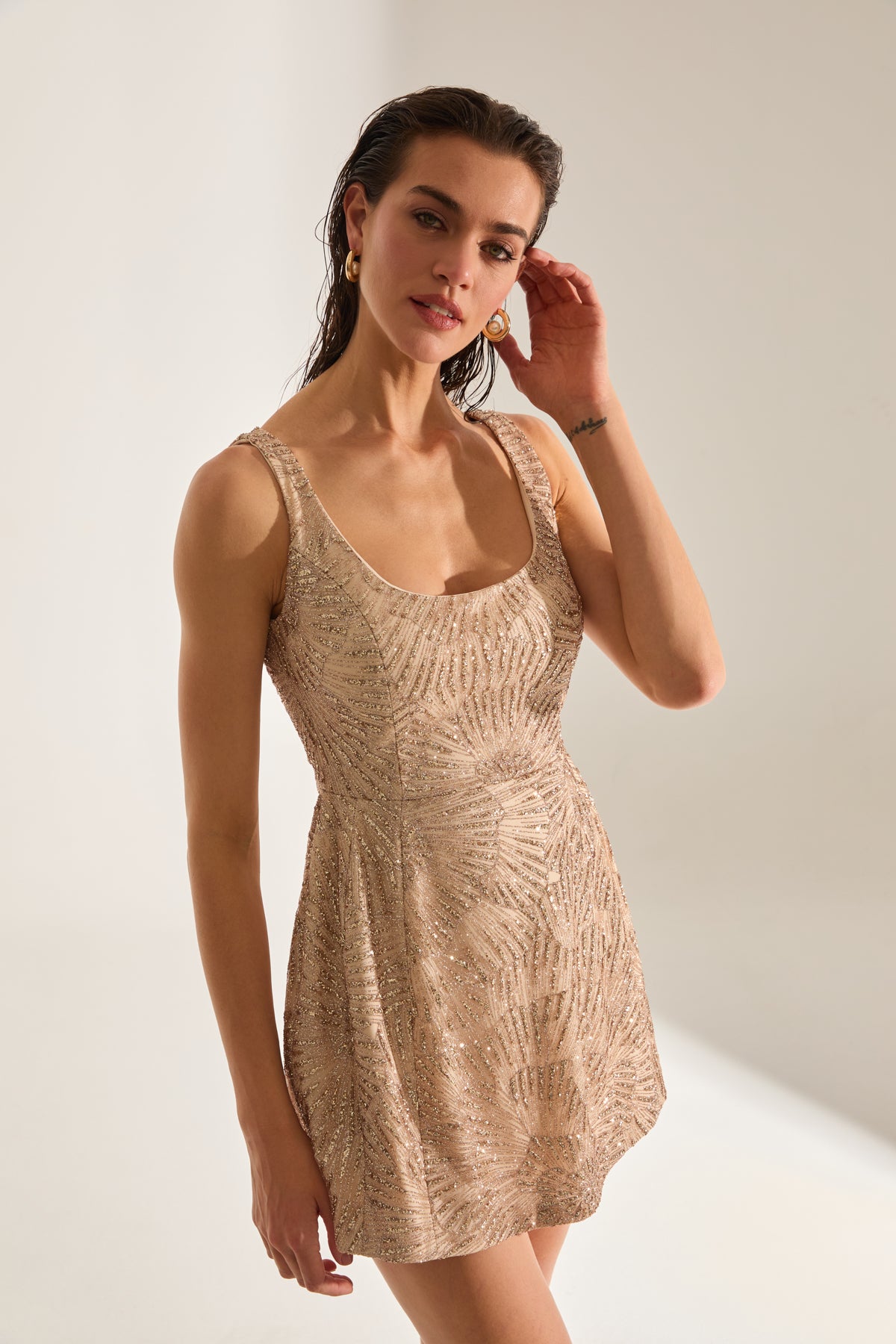 MARTINA Shiny Strap DORE Mini Night Dress
