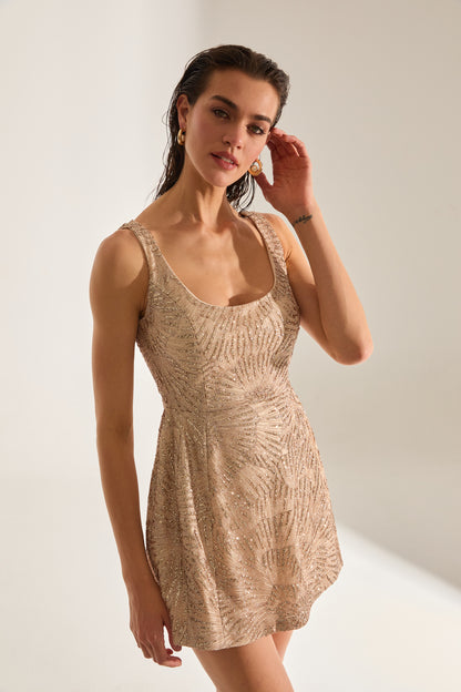 MARTINA Shiny Strap DORE Mini Night Dress