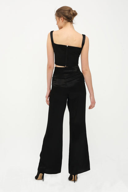 Black Strap Crop Top