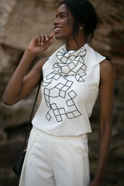 White Blouse with Embroidery