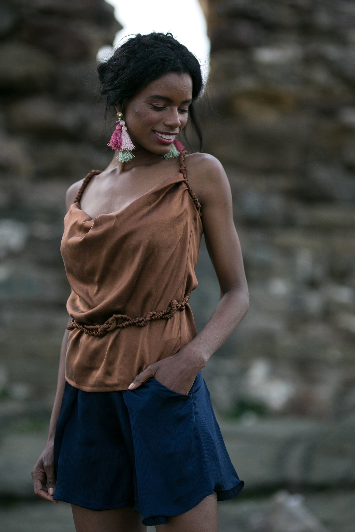 Silk Brown Top