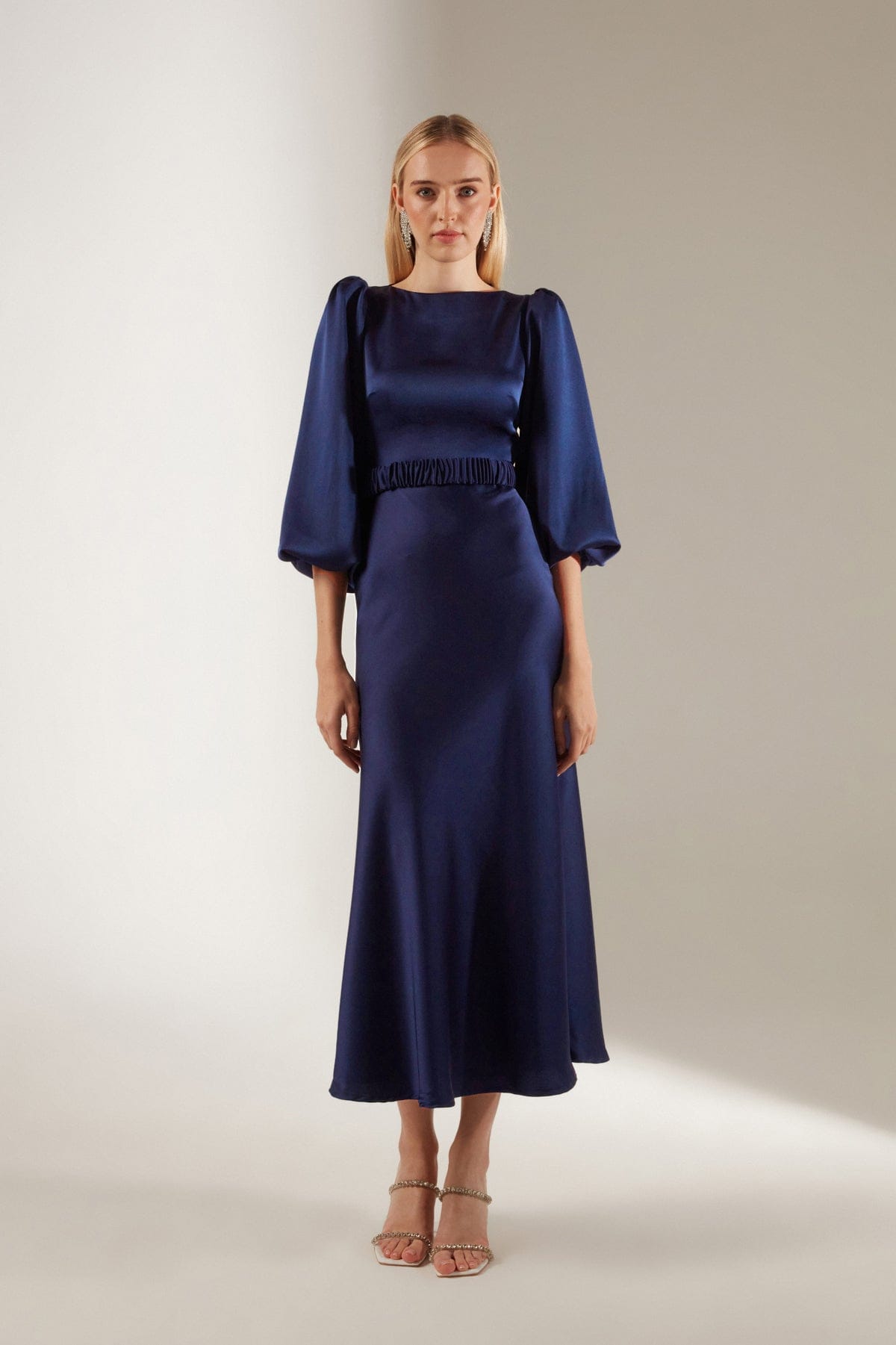 HELENY Ballon Kol Saks Nişan Kleid