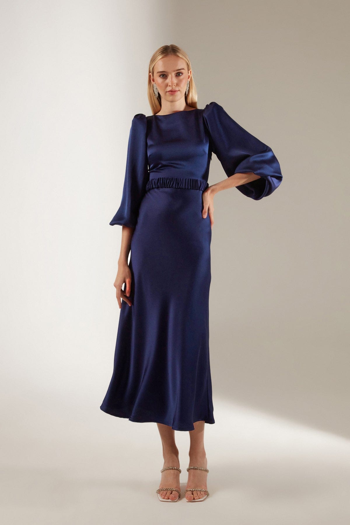 HELENY Ballon Kol Saks Nişan Kleid