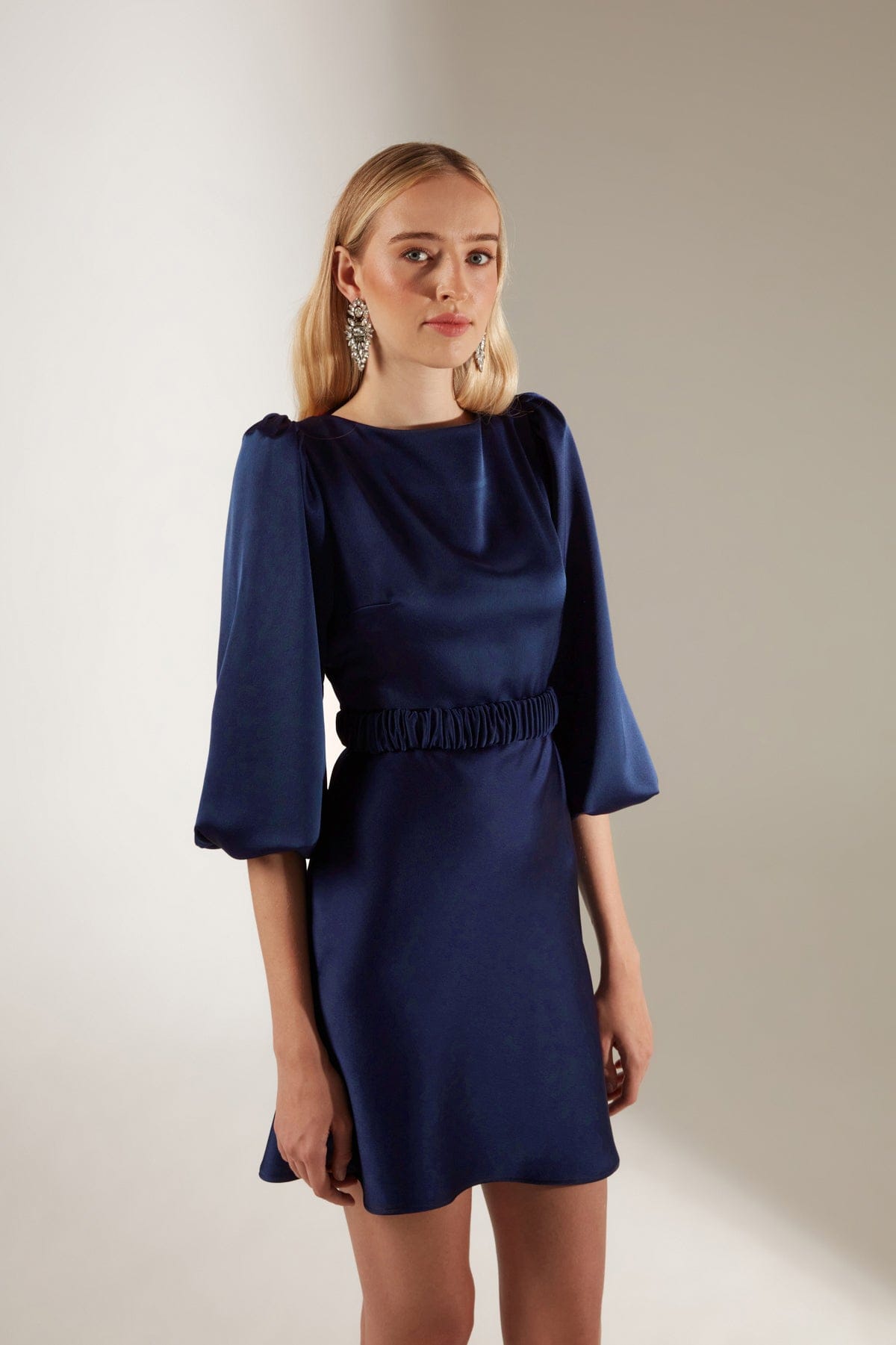 Saks Balloon Sleeve Mini Dress