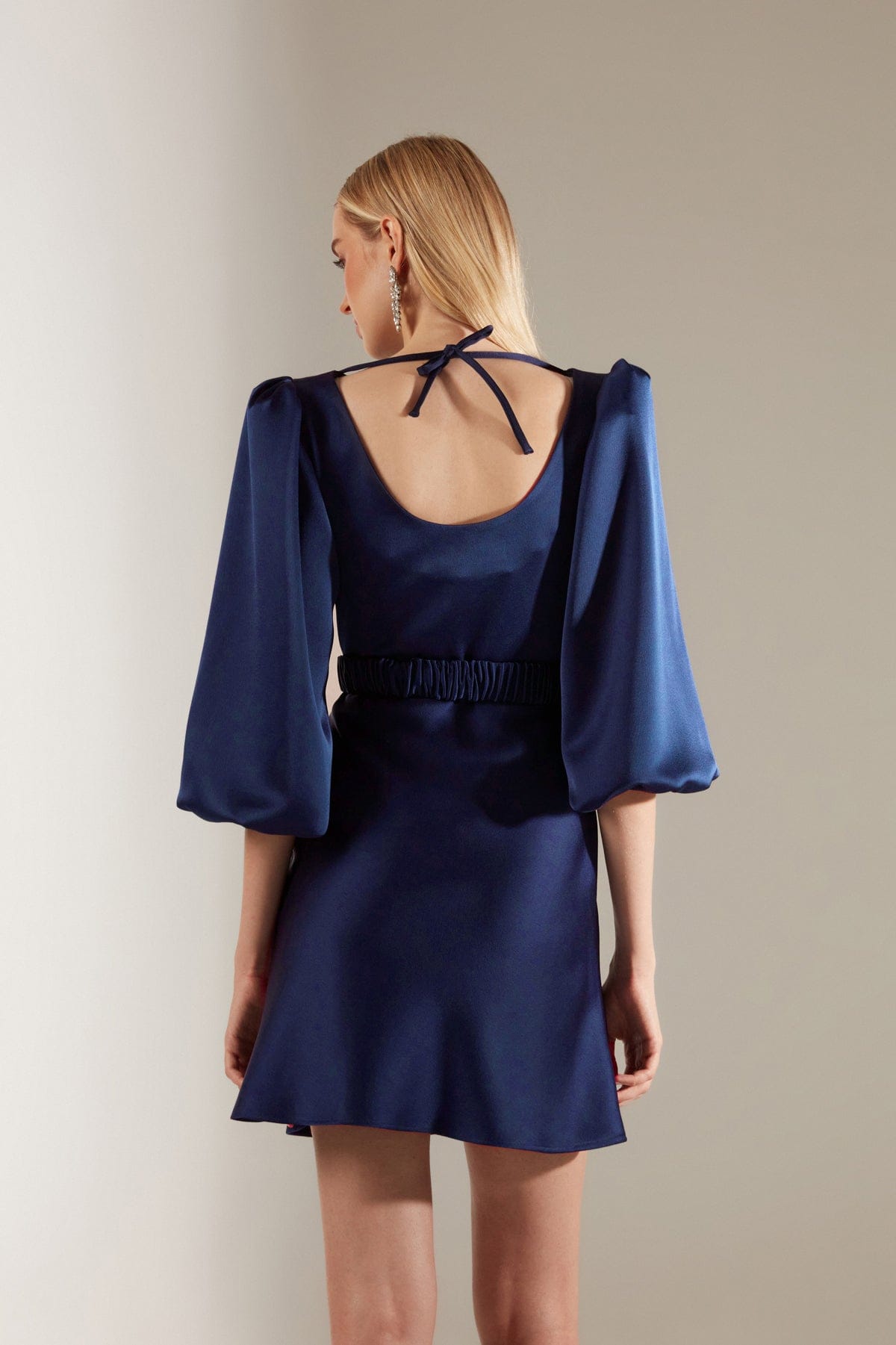 Saks Balloon Sleeve Mini Dress