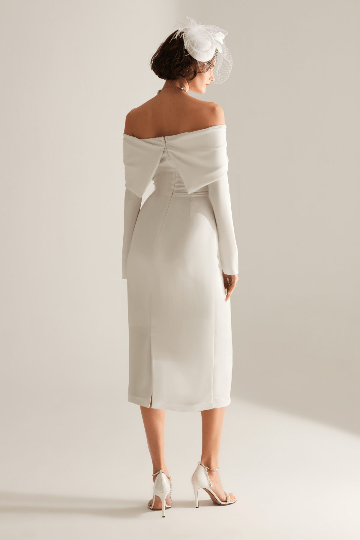 Nancy Niedrig Schulter Bleistiftrock Kleid 5618