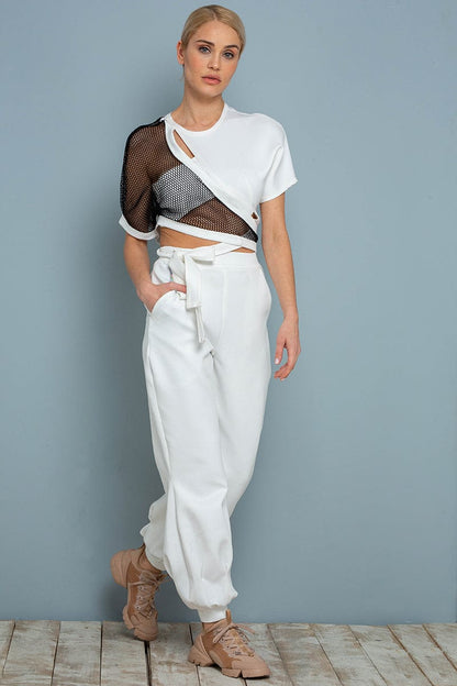 White Jogging Fit Pants