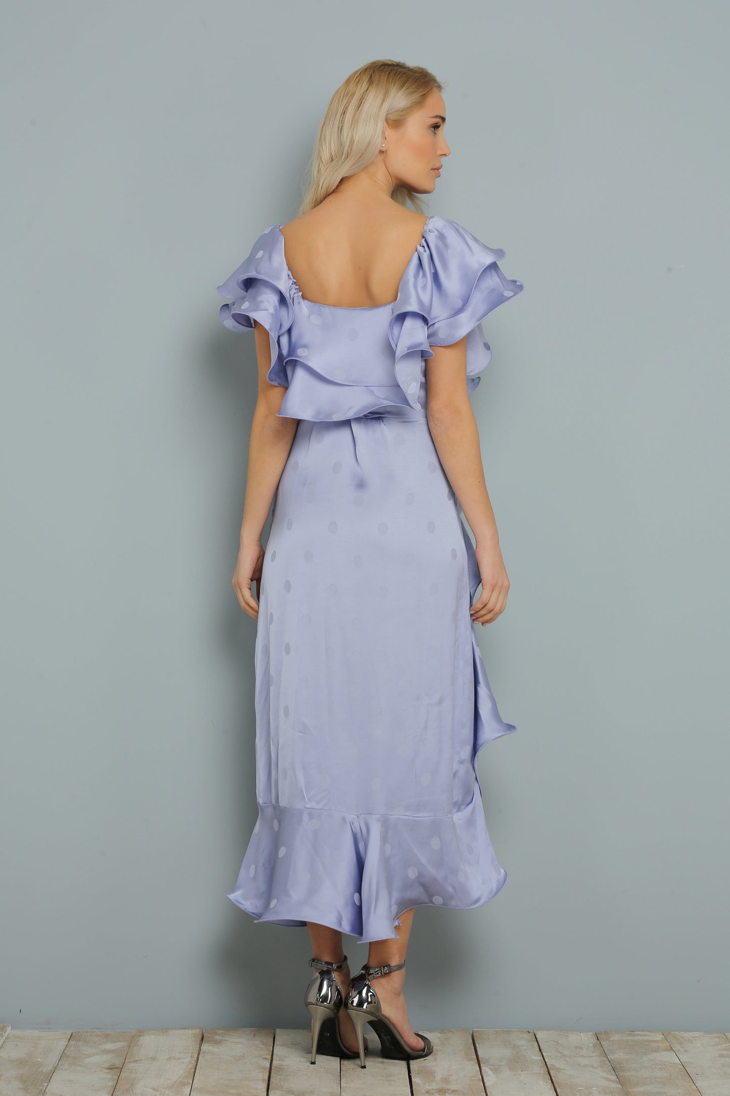 Ruffled Detail Lilac Dress