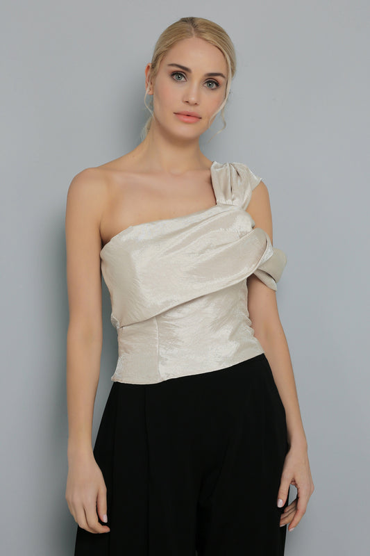 Cream Shoulder Detail Blouse