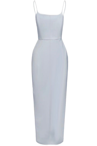 Hellblau Drapierte Trägerkleid
