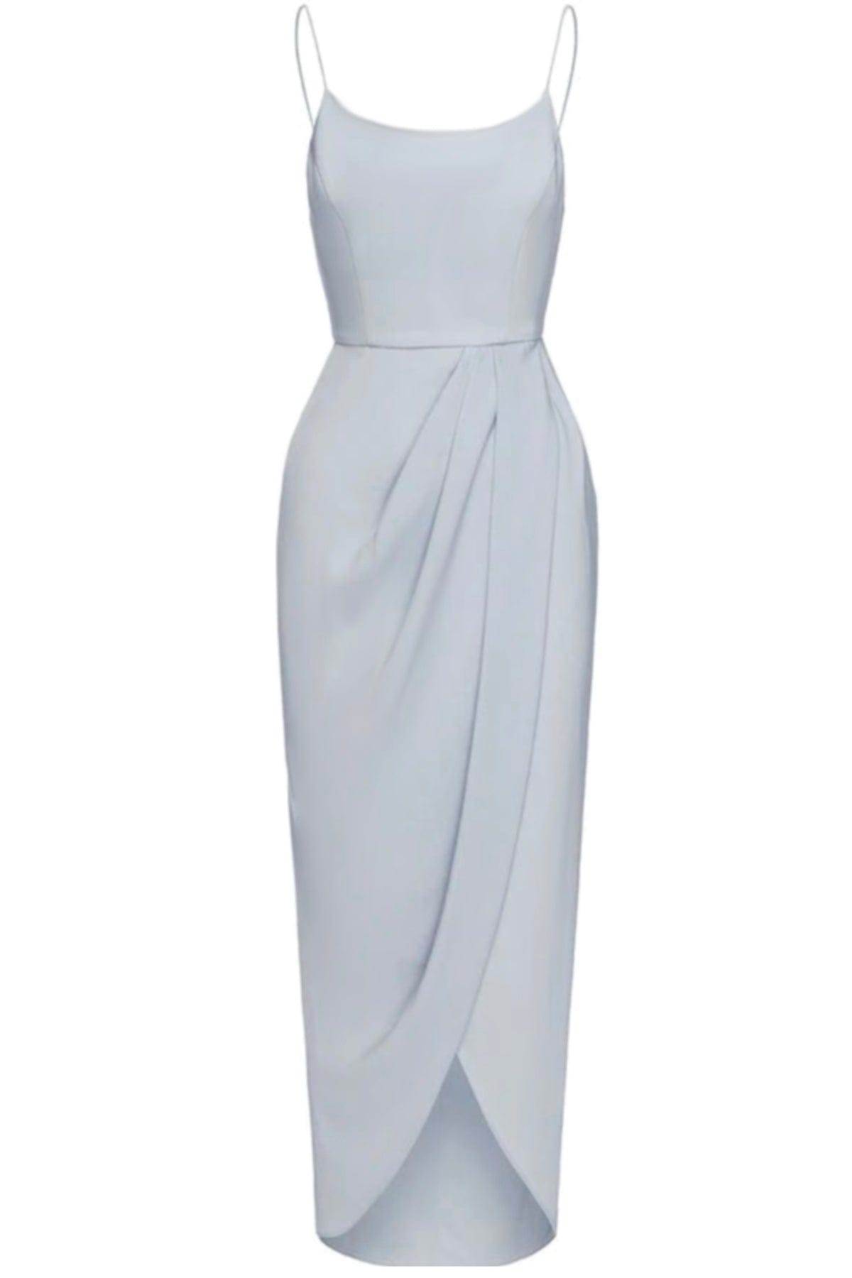 Hellblau Drapierte Trägerkleid